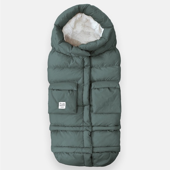 NWT 7AM Enfant Blanket 212 Evolution Oslo Extendable Footmuff in Pine Plush - Picture 3 of 7